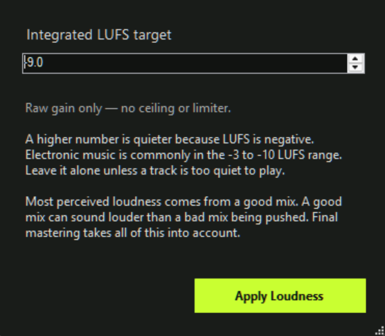 Record Knife — Loudness Adjustment